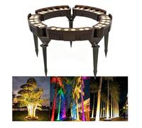 Palm Ring Tree Light Outdoor IP65 Waterproof Die-cast Aluminum LED Tree Shooting Lights for Villa Garden Landscape Lighting(Yellow,5 Lights)