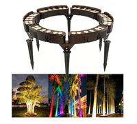 Palm Ring Tree Light Outdoor Low Voltage 24V IP65 Waterproof Die-cast Aluminum LED Tree Shooting Lights for Villa Garden Landscape Lighting(Cool White,6 Lights)