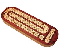 Palm Royal Handicrafts Continuous 4 Track Wooden Cribbage Board Made with Bloodwood and Maple . Storage Available to Store pegs and Cards