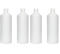 Palm Safe 2pcs 1 Litre HDPE Durable Plastic Bottles BPA Free Refillable Reusable with Non Leak Flip Caps for Liquids (Pack of 2)