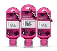 Palm Safe Black Cherry 3 Pack 60ml Anti Bacterial Premium Hand Sanitiser Travel Size Refillable Clip Bottle Quick Drying Non Sticky Extra Moisturising Kills 99.9% of Viruses and Bacteria