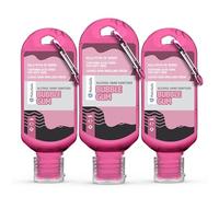 Palm Safe Bubblegum 3 Pack 60ml Anti Bacterial Premium Hand Sanitiser Travel Size Refillable Clip Bottle Quick Drying Non Sticky Extra Moisturising Kills 99.9% of Viruses and Bacteria