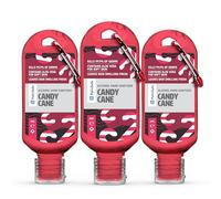 Palm Safe Candy Cane 3 Pack 60ml Anti Bacterial Premium Hand Sanitiser Travel Size Refillable Clip Bottle Quick Drying Non Sticky Extra Moisturising Kills 99.9% of Viruses and Bacteria