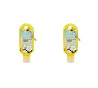 Palm Safe Daisy 60ml Anti Bacterial Premium Hand Sanitiser Travel Safe Clip Bottle Quick Drying Non Sticky Extra Moisturising Kills 99.9% of Viruses and Bacteria (Pack of 2)