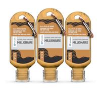 Palm Safe Millionaire 3 Pack 60ml Anti Bacterial Premium Hand Sanitiser Travel Size Refillable Clip Bottle Quick Drying Non Sticky Extra Moisturising Kills 99.9% of Viruses and Bacteria