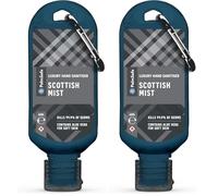 Palm Safe Scottish Mist 60ml Anti Bacterial Premium Hand Sanitiser Travel Size Refillable Clip Bottle Quick Drying Non Sticky Extra Moisturising Kills 99.9% of Viruses and Bacteria (Pack of 2)