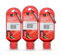 Palm Safe Watermelon 3 Pack 60ml Anti Bacterial Premium Hand Sanitiser Travel Size Refillable Clip Bottle Quick Drying Non Sticky Extra Moisturising Kills 99.9% of Viruses and Bacteria