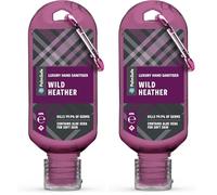 Palm Safe Wild Heather 60ml Anti Bacterial Premium Hand Sanitiser Travel Size Refillable Clip Bottle Quick Drying Non Sticky Extra Moisturising Kills 99.9% of Viruses and Bacteria (Pack of 2)