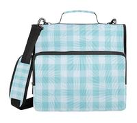 Palm-Shadow Picnic Gingham 3.8cm 3 Zipper Loops With Handle And Detachable Shoulder Strap Laege Portable Capacity For Home Safe Travel Medium Size Student Bag