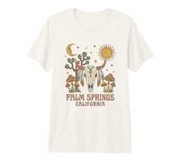 Palm Springs California Vintage Boho Spiritual Mushrooms Premium T-Shirt