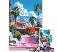 Palm Springs Mid-Century Modern Home 1000 Pieces Jigsaw Puzzles for Adults Brain Challenge Toy Indoor Play Precise Cut Fine Art Piece (38x26cm)