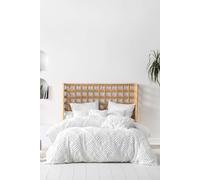 Linen House Palm Springs Double Duvet Cover Set Cotton White, White
