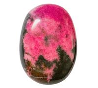 Palm Stone - Pocket Massage Worry Stone for Natural Body Chakra Balancing, Reiki Healing and Crystal Grid (Rhodonite)