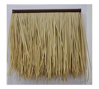 Palm Thatch Roll Artificial Thatch Plastic Artificial Wooden House Pavilion Fake Straw Natural Roof Decoration Furry Thatched Roof Thatch Tile(Yellow e,10pcs)
