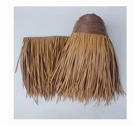 Palm Thatch Roll Simulation Mexican Straw Roof Thatch Palm Thatch Tile Artificial Plastic PE Fake Straw Fireproof Anti-Aging Flame Retardant for Tiki Bar Huts Garden(Yellow b,0.5x1m/1.64X3.28ft)