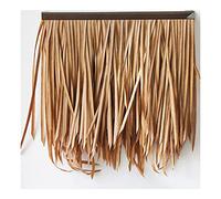 Palm Thatch Roll Simulation Thatch Tile Fake Thatch PE Plastic Straw Thatched House Roof Wooden House Decoration Fake Grass Tile Reed(Yellow b,15pcs)