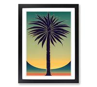 Palm Tree Art Nouveau Framed Print | A2 Black Framed Wall Art | Ready to Hang | Modern Floral Picture | Living Room Bedroom Lounge Office