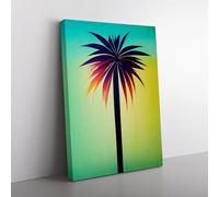 Palm Tree Art Vol.4 Canvas Wall Art Print Ready to Hang, Framed Picture for Living Room Bedroom Home Office Décor, 76x50 cm (30x20 Inch)