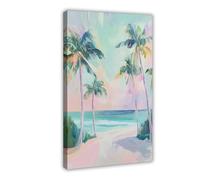 Palm Tree Beach Canvas Poster Bedroom Decor Landscape Office Room Decor Gift 24x36inch(60x90cm)
