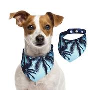 Palm Tree Blue Dog Bandanas,Summer Bandanas for Dogs Washable Adjustable Dog Triangle Scarf Bibs Cute Pet Bibs for Medium Large Dogs Puppy and Cats Medium