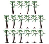 Palm Tree Cake Topper, 16 Pcs Fake Palm Tree Decor Mini Coconut Trees Model Artificial Tropical Rainforest Greenery Plant Decoration for Micro Aquarium Garden Building Landscape Sandbox