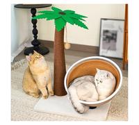 Palm Tree Cat Scratching Post with Sisal Rope, Dangling Balls 3 in 1, 24H Cat Scratching Post with Reinforced Stable Base for Cats of All Ages