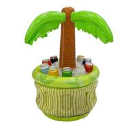 Palm Tree Cooler - Blow Up Floating Ice Bucket, Tropical Drink Holder, Inflatable Beverage Receptacle, Island Theme Refreshment Station, Tub | for Children Adults Water Beverage Coffee Pool
