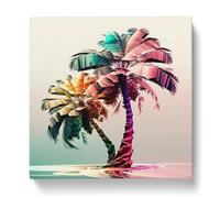 Palm Tree Digital Art Canvas Print | Gallery Wrapped 30mm Frame Wall Art | 20x20 inches | Ready to Hang | Modern Floral Picture | Living Room Bedroom Lounge Office