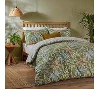 Duvet Day Kentia King Size Palm Green Tropical Printed Duvet Set - Wilko