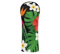 Palm Tree Flower Hawaii Jungle Paradise Tropical Golf Club Head Cover Set Waterproof Headcover with Number Tag for Driver, Fairway Wood Hybrid
