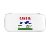 Palm Tree Gambia Flag Compatible with Switch Case Bag Travel Protective Cover Handbag with 15 Game Accessories
