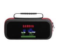 Palm Tree Gambia Flag Compatible with Switch Case Bag Travel Protective Cover Handbag with 20 Game Accessories