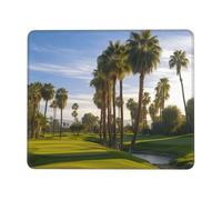 Palm Tree Golf Course Mouse Pad with Stitched Edge, Comfortable Mouse Pads with Non-Slip Rubber Base Gaming Mouse Mat Washable Mousepads Computers Laptop Desk Accessories for Office 8.3 x 10.3 in
