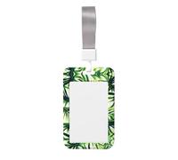 Palm Tree Green Leaves Print Detachable Neck Lanyardbadge Holder Card Name Protector Cover with Lanyard Strap