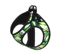 Palm Tree Green Leaves Print Harness Leash Set For Cat Dog, Reflective Adjustable Escape-Proof Vest Lead With Soft Breathable Mesh, For Small Pets And Kitten Puppy