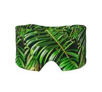 Palm Tree Green Leaves Print Sleep Eye and Ear Muffs Soft Blackout for Adults Kids Comfortable Travel Nap Aid