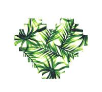 Palm Tree Green Leaves Printed Jigsaw Puzzle 10.8x12.8 CM, Heart-Shaped Puzzle Challenging Game for Adults, Fun Decorative Wall Decor