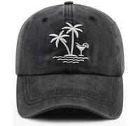 Palm Tree Hat for Men Women, Embroidered Summer Vacation Beach Baseball Cap