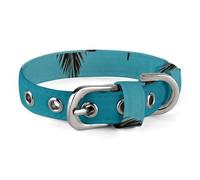 Palm Tree Hawaii Beach Dog Collar Adjustable Soft and Comfortable Puppy Collars with Metal Buckle Pet Collar for Small Medium Pet