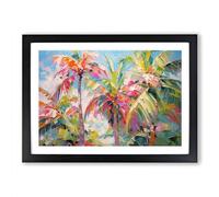 Palm Tree Impressionism Framed Print | A2 Black Framed Wall Art | Ready to Hang | Impressionist Floral Picture | Living Room Bedroom Lounge Office