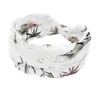 Palm Tree Island Beautiful Women's Wide Hairbands, Soft Turban Headband, Non Slip Head Wraps, Elastic Sweat Yoga Workout Headband Cross Knotted Hairwrap Bandana