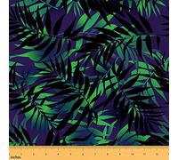 Palm Tree Leaf Fabric by The Yard, Tropical Exotic Decorative Waterproof Fabric, Botanical Weed Leaves Upholstery Fabric for Chairs Sofa, DIY Craft Patchwork Jungle Wild Leaf Fabric, Green, 3 Yards