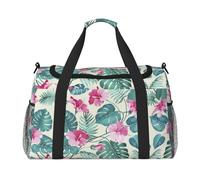 Palm Tree Leaf Travel Duffel Bag for Women Men,Print Polyester Tote Hand Luggage Bag with Shoulder Strap