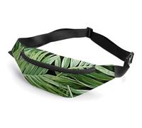 Palm Tree Leaves Belt Bag with Adjustable Strap, Lightweight Travel Crossbody Bags, Hands-Free Mini Fanny Packs in Running Gym