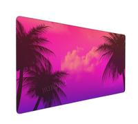 Palm Tree Leaves Mouse Mat (800x300x2mm) -Rubber with Stitched Edges - Heat-Resistant for Tea Lovers (Office & Home)