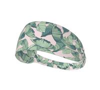 Palm Tree Leaves Print Non-Slip Elastic Running Headband, Sweat Absorbing Stretchy Hair Bands For Gym Yoga, Soft Skin-Friendly Foldable Workout Headband