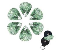 Palm Tree Leaves Watercolor Print Guitar Picks 6 Pack Guitar Plectrums with Pick Holders Bass Picks For Acoustic Guitar Bass Electric Ukulele Includes 0.46mm, 0.71mm, 0.96mm
