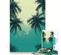 Palm Tree Oasis 1000 Piece Jigsaw Puzzles for Teenagers Jigsaw Mind Game Toy Home Enjoy Neat Cut Perfect Present (50x75cm)