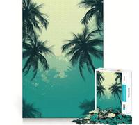 Palm Tree Oasis 1000 Pieces Jigsaws Adults Puzzles Gifts Boost Memory Mental Relax Premium Cut Warm Surprise (38x26cm)