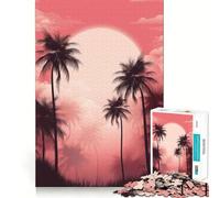 Palm Tree Oasis Adults 1000 Piece Jigsaw Puzzle Brain Challenge Toy Stress Relief Clear Cut Wall Art Decor (50x75cm)